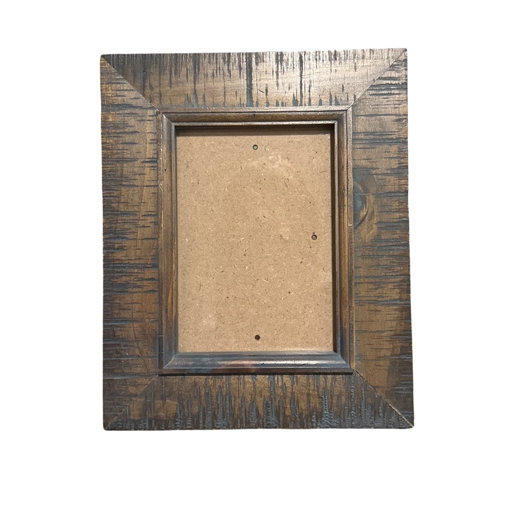 Rustic Wood Picture Frame 5x7 Distressed Brown Stand & Wall Mount